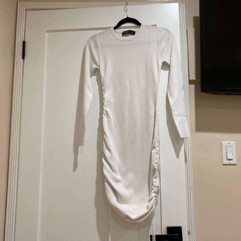 Lioness long sleeve white mini dress